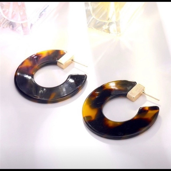 Brown hoop earrings - Picture 3 of 5